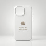 Capa Silicone Premium Branca e Azul Claro para iPhone 15 Pro