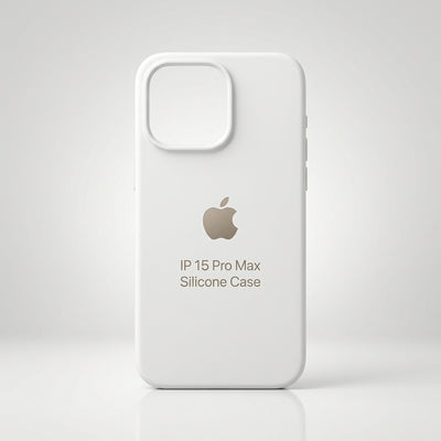 Capa Silicone Premium Branca e Azul Claro para iPhone 15 Pro