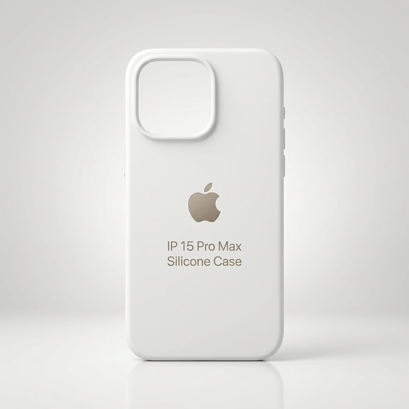 Capa Silicone Premium Branca e Azul Claro para iPhone 15 Pro