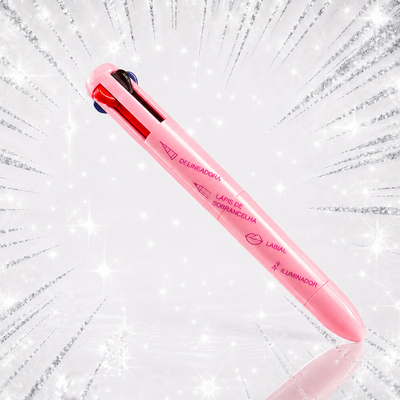 Caneta de Maquiagem 4 em 1 (Delineadora de Lápis de sobrancelha e  Labial, Iluminador) em um único produto