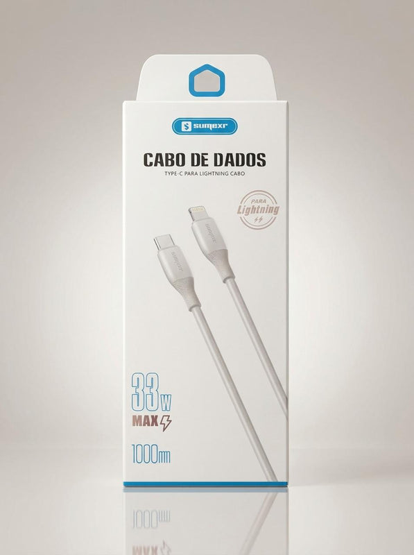 Cabo Lightning para iPhone 33W 1 Metro – Carregamento Rápido