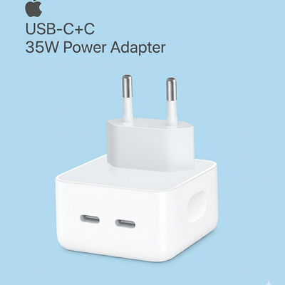 Carregador USB-C Duplo 35W Power Adapter Bivolt (Compatível iPhone e USB-C)