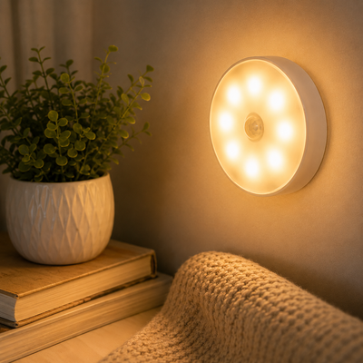 Lâmpada LED com Sensor de Presença USB Magnética – Branco Frio/Quente