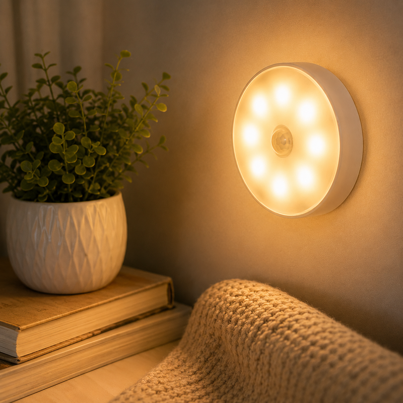 Lâmpada LED com Sensor de Presença USB Magnética – Branco Frio/Quente