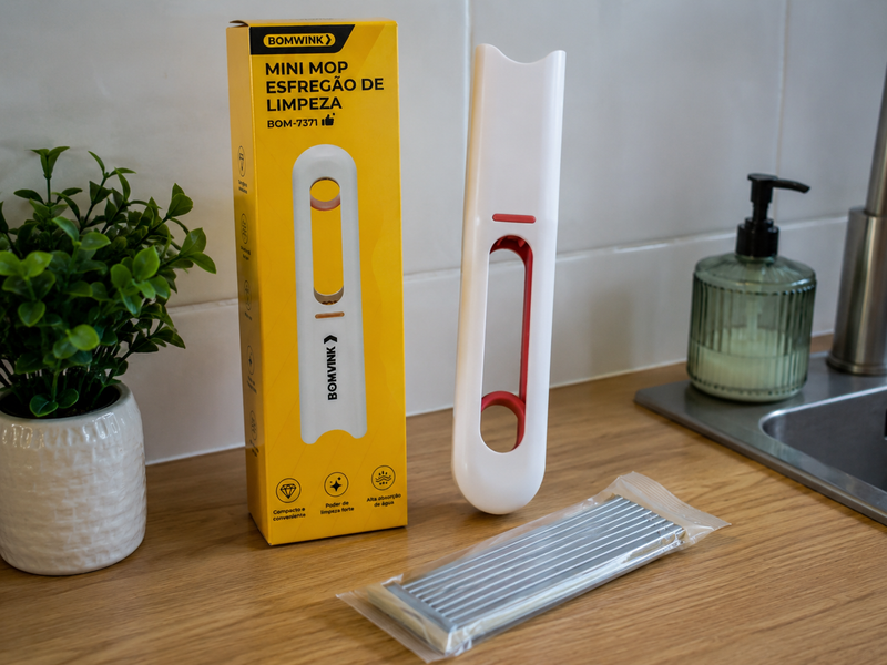Mini Mop Esfregão de Limpeza Portátil com Refis Absorventes