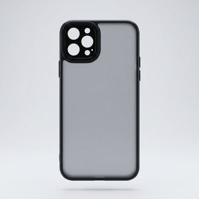 Capa Fosca Fumê com Borda Preta para iPhone 13 Pro Max com Proteção de Câmera