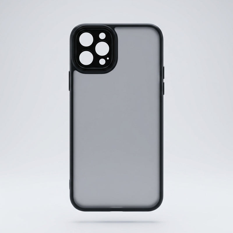 Capa Fosca Fumê com Borda Preta para iPhone 13 Pro Max com Proteção de Câmera