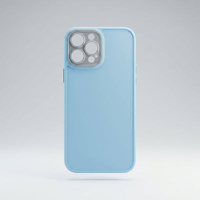 Capa Silicone Fosco Azul Claro e Escuro para iPhone 12 Pro Max com Proteção de Câmera
