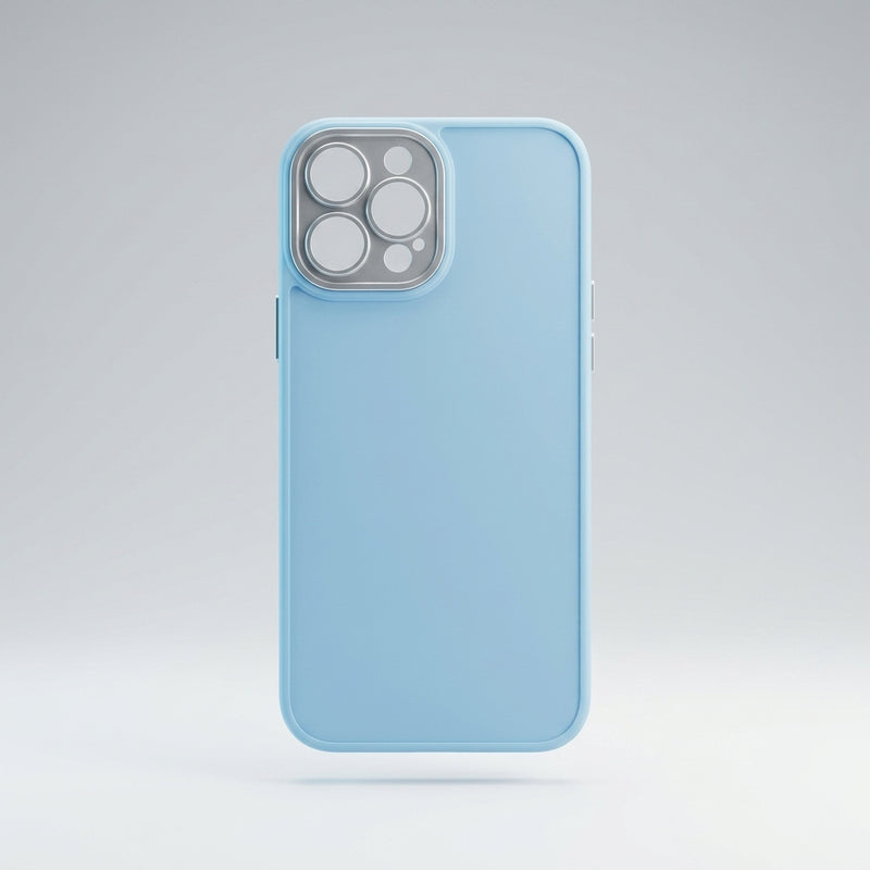 Capa Silicone Fosco Azul Claro e Escuro para iPhone 12 Pro Max com Proteção de Câmera