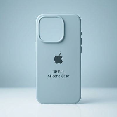 Capa Silicone Premium Azul Claro e Bege para iPhone 13 Pro