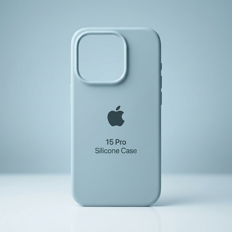 Capa Silicone Premium Azul Claro e Bege para iPhone 13 Pro
