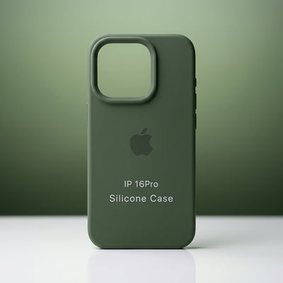 Capa Silicone Premium Verde Escuro para iPhone 16 Pro