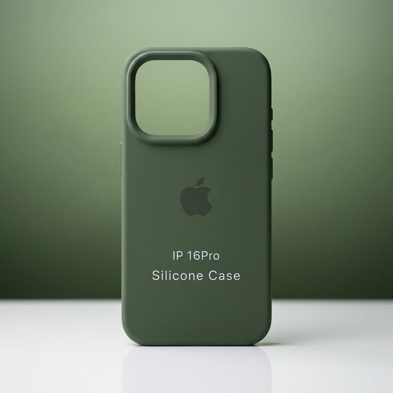 Capa Silicone Premium Verde Escuro para iPhone 16 Pro
