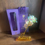 Kit Rosa de Ouro 24k com Base 