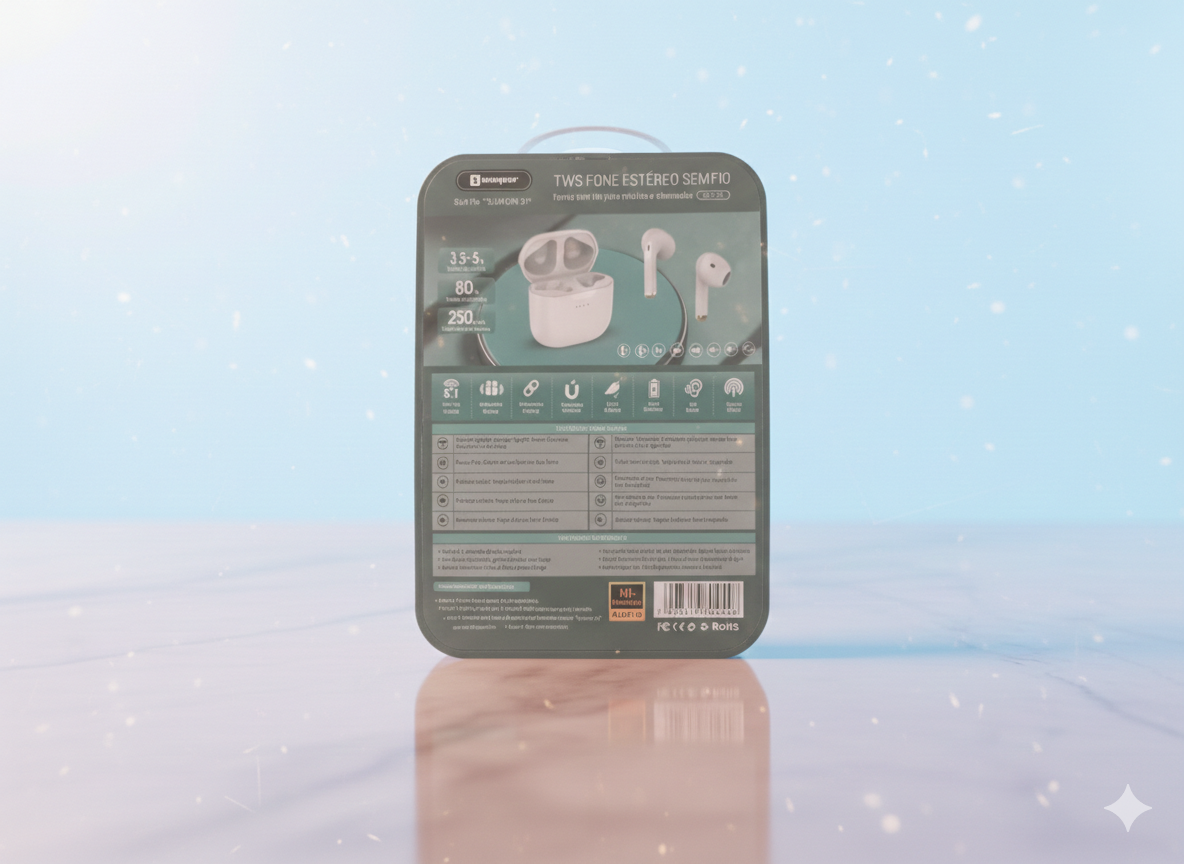 Fone de Ouvido TWS Bluetooth Sem Fio - SUMEXR SIX-31