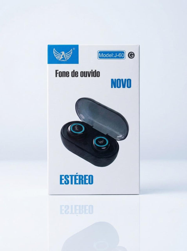 Fone de Ouvido Bluetooth Model J-60 TWS Estéreo – Sem Fio com Estojo de Carregamento