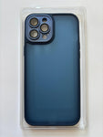 Capa Silicone Fosco Azul Claro e Escuro para iPhone 12 Pro Max com Proteção de Câmera