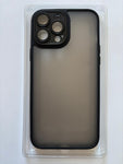 Capa Fosca Fumê com Borda Preta para iPhone 13 Pro Max com Proteção de Câmera