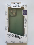 Capa Fosca Verde com Borda Reforçada para iPhone 14 com Proteção de Câmera