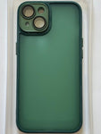 Capa Fosca Verde com Borda Reforçada para iPhone 14 com Proteção de Câmera