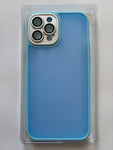 Capa Silicone Fosco Azul Claro e Escuro para iPhone 12 Pro Max com Proteção de Câmera