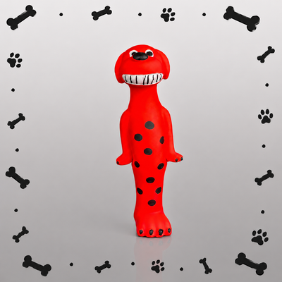 Brinquedo para Cachorro em Látex com Apito – Dinossauro Vermelho