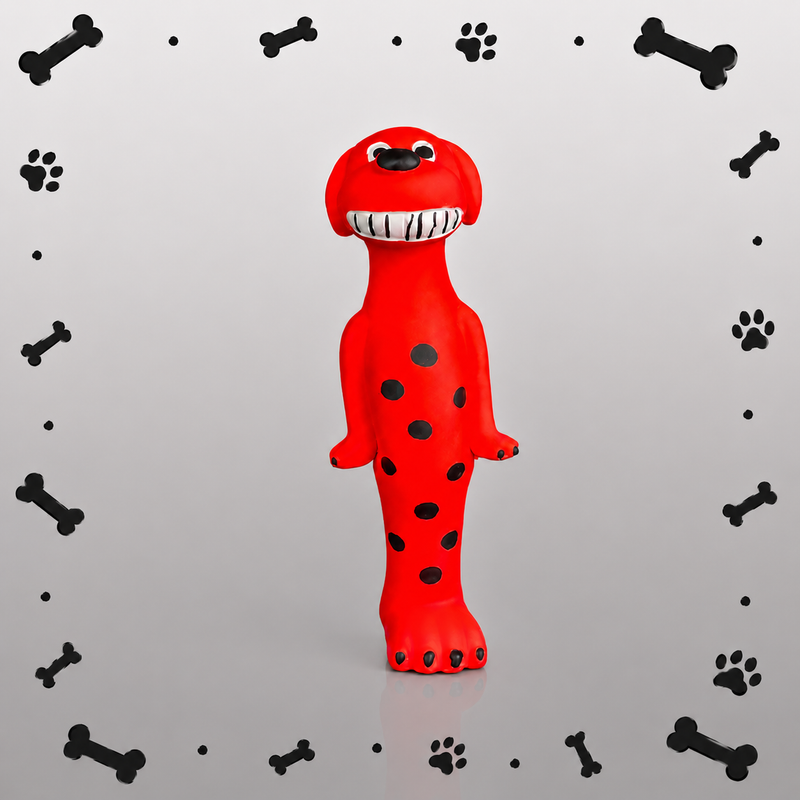 Brinquedo para Cachorro em Látex com Apito – Dinossauro Vermelho
