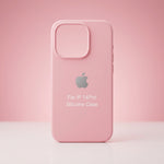 Capa Silicone Premium Rosa e Azul acinzentado para iPhone 14 Pro