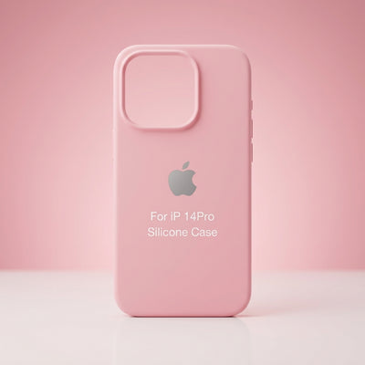 Capa Silicone Premium Rosa e Azul acinzentado para iPhone 14 Pro