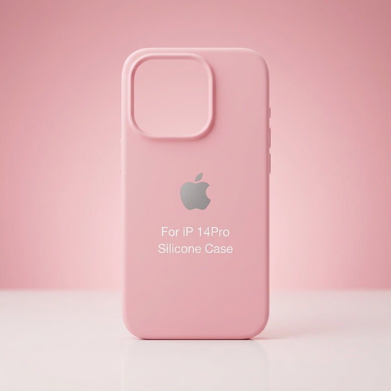 Capa Silicone Premium Rosa e Azul acinzentado para iPhone 14 Pro
