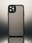 Capa Fosca Fumê com Borda Preta para iPhone 11 Pro Max com Proteção de Câmera