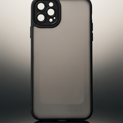 Capa Fosca Fumê com Borda Preta para iPhone 11 Pro Max com Proteção de Câmera