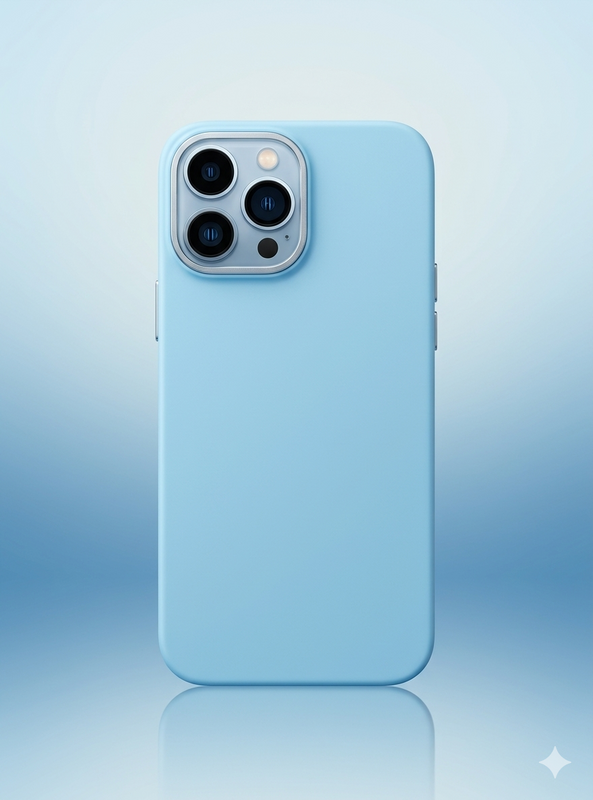 Capa Silicone Fosco Azul Claro e Escuro para iPhone 12 Pro Max com Proteção de Câmera