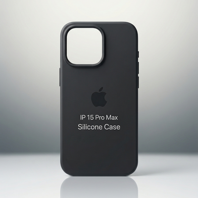 Capa Silicone Premium Cinza escuro e Branca para iPhone 15 Pro Max
