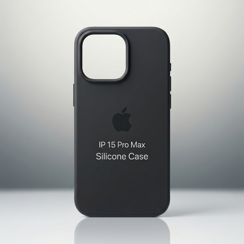 Capa Silicone Premium Cinza escuro e Branca para iPhone 15 Pro Max