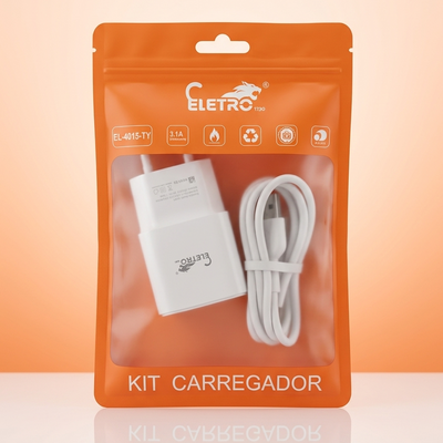 Kit Carregador Turbo 3.1A Bivolt com Cabo USB – Eletro EL-4015-TY