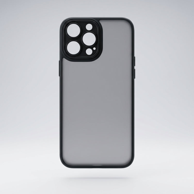 Capa Fosca Fumê com Borda Preta para iPhone 11 Pro Max com Proteção de Câmera