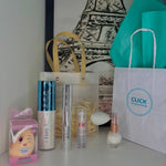 Kit Maquiagem para Presente Completo Sacolinha Premium – Máscara Ruby Rose, Iluminador Fairy Tale, Batom Hidratante, Pó de Fada, Espelhinho e Sacola Personalizada