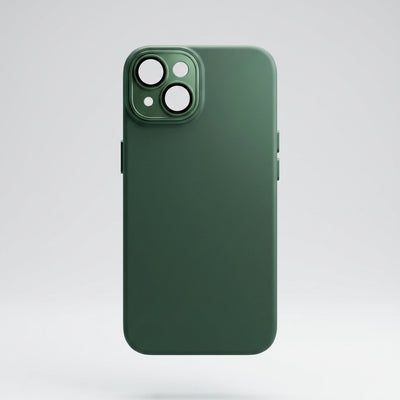 Capa Fosca Verde com Borda Reforçada para iPhone 14 com Proteção de Câmera