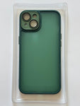 Capa Fosca Verde com Borda Reforçada para iPhone 14 com Proteção de Câmera